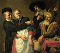 Mooy-Aal and her suitors by Claes Corneliszoon Moeyaert