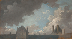 Nuages au-dessus des toits du Louvre by Pierre-Antoine Demachy