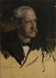 Ohne Titel (Portraitstudie Hermann Munk). Studie zu dem verschollenen Gemälde "Letzte Sitzung der Preußischen Akademie der Wissenschaften im alten Haus" by William Pape