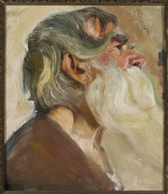 Old man with grey beard by Stanisław Dębicki