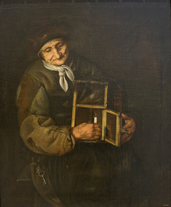 Old Woman with a Lamp by Giacomo Francesco Cipper