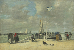 On the Jetty by Eugène Boudin