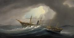 Paddle steamer Great Western in a gale by Samuel Walters