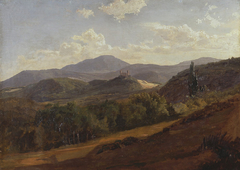 Partie aus den Vogesen mit der Burg Hohandlau by Johann Wilhelm Schirmer