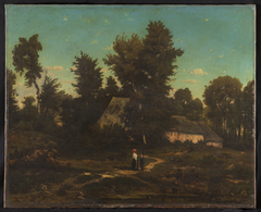 Paysage aux chaumières by Henri Harpignies