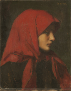 Paysanne (Femme capuchon rouge) (Paisana) by Jean-Jacques Henner