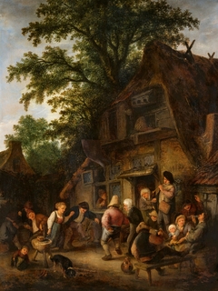 Peasant Dance by a Tavern by Adriaen van Ostade