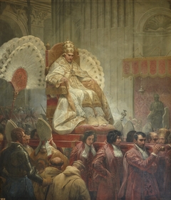 Pius VIII brought to the Basilica of Saint Peter in Rome by Horace Vernet