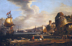 Port of Genoa by Adriaen van der Cabel