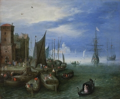 Port Scene in Venice by Jan Brueghel the Elder