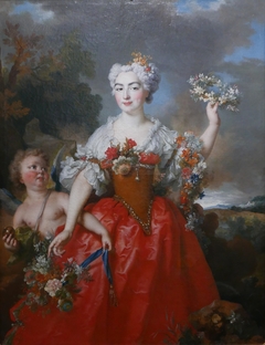 Portrait d'Angélique de Simiane, épouse de Gaspard de Gueidan, en Flore by Nicolas de Largillière