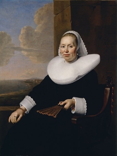 Portrait of a Seated Woman with a Fan by Bartholomeus van der Helst