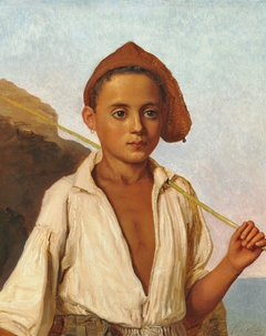 Portrait of a young fisher boy from Capri by Christen Købke