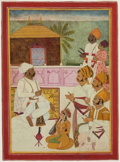 Portrait of Raja with Nobles (probably Raja Jaswant Singh) by Anonymous