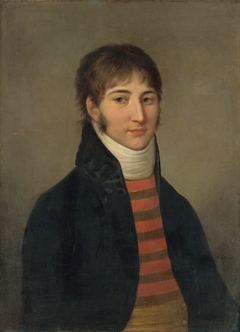 Portrait of Young Man in a White Cravat by Johann Jakob Stunder