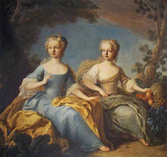 Portraits of two daughters of Maria Theresa of Austria by Pierre Benevault