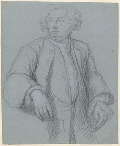 Portret van een onbekende man met lange jas, driekwart naar links by Unknown Artist