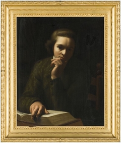 Portret van een peinzende jongeling met boek by Willem Bartel van der Kooi