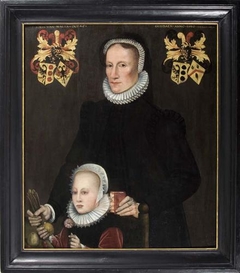 Portret van Fokel van Walta en haar dochter Tiedt van Botnia by Adriaen van Cronenburg