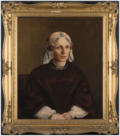 Portret van mevrouw Weltje Hansma-Schuurmans by Douwe Hansma