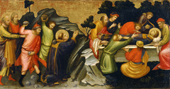 Predella Panel Representing the Legend of St. Stephen: The Stoning of St. Stephen / The Burial of St. Stephen by Mariotto di Nardo