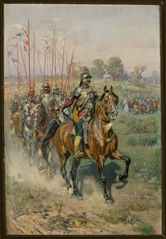 Procession of hussars by Wacław Pawliszak