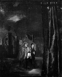 Returned Family in a Moonlit Square by Gerrit Lundens