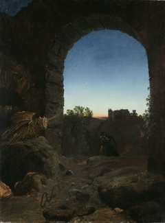 Romantic Painting with Ruins by Carl Blechen