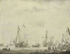 Royal Yacht and State Yacht Sail from Moerdijk with Charles II, King of England, on board, 1660 by Willem van de Velde I