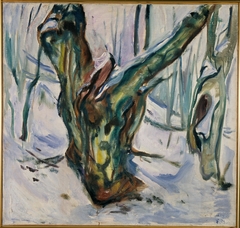 Rugged Trunk in Snow by Edvard Munch