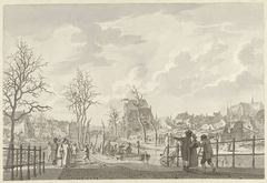 Ruïnen op het Rapenburg te Leiden, na de Buskruitramp van 12 januari 1807 by Leendert Overbeek