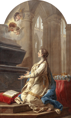 Sainte Clotilde en prière au pied du tombeau de saint Martin by Charles-André van Loo