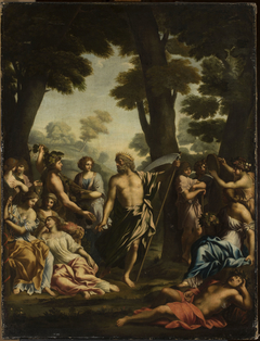 Saturn and muses by Giovanni Francesco Romanelli