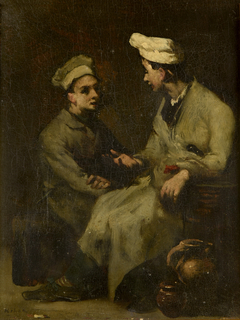 Scène de cuisine by Augustin Théodule Ribot