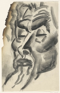 Schetsblad met portret van Jan Toorop by Leo Gestel