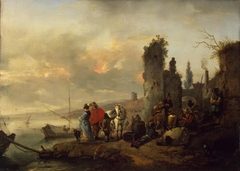 Sea Harbour by Philips Wouwerman