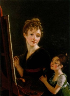 Self-Portrait at an Easel and With a Young Girl by Isabelle Pinson