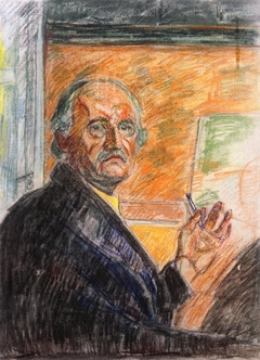 Self-Portrait with Pastel Stick by Edvard Munch