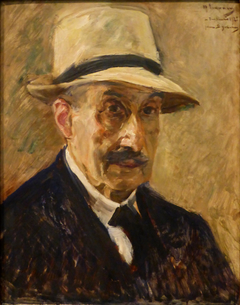 Self Portrait with Straw Hat by Max Liebermann