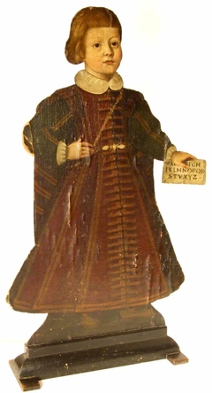 Silent Companion: Standing Figure of a Boy holding a Letter (dummy board) by Anonymous