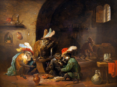 Smoking monkeys by David Teniers the Younger