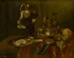 Snack (Still Life with Crab, Fruit and Clock) by Abraham van Beijeren