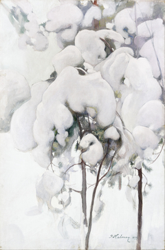 Snow-Covered Pine Saplings by Pekka Halonen