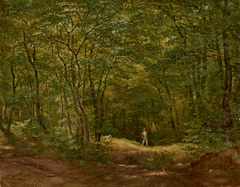 Spaziergänger in einer Waldlandschaft by Friedrich Loos