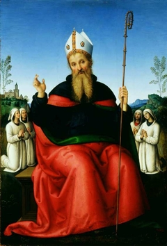 St. Augustine with Members of the Confraternity of Perugia by Pietro Perugino