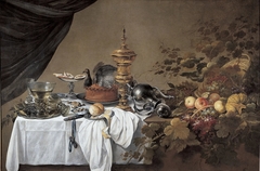 Still life of a richly laid table by Pieter Claesz