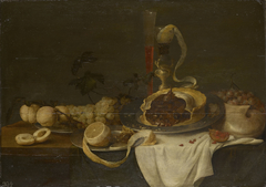 Still Life with a Fruit Pie by Pieter van Overschie