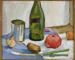 Still life with a green bottle by Zygmunt Waliszewski