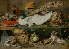 Still-life with a Spaniel and her Pups by Frans Snyders