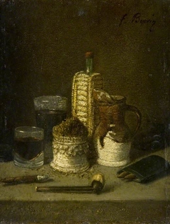 Still Life with a Tobacco Pot and a Pipe by François Bonvin